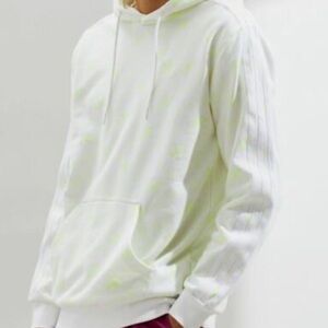 Adidas Trefoil Monogram Logo Hoodie in white